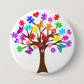 Autisme-bewustmakingsstructuur Ronde Button 7,6 Cm (Voorkant)