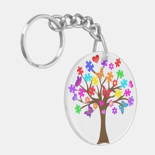 Autisme-bewustmakingsstructuur Sleutelhanger (Voorkant Links)