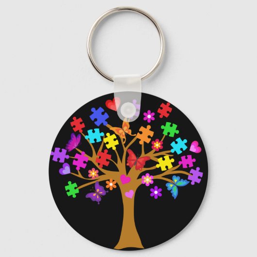 Autisme-bewustmakingsstructuur Sleutelhanger (Voorkant)