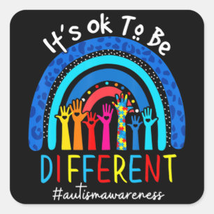 Autisme-bewustwording Acceptatie vrouwen Kind dat Vierkante Sticker
