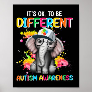 Autisme-bewustwording Elephant blaast zijn oor om  Poster