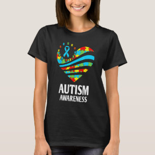 Autisme bewustwording Vrouwen Hartsteun Autistisch T-shirt