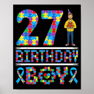 Autisme bewustzijn 27e verjaardag Jongen Puzzelstu Poster