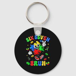 Autisme bewustzijn 67 zes zeven bruh puzzel jongen sleutelhanger
