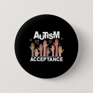 Autisme bewustzijn acceptatie Draag rood in plaats Ronde Button 5,7 Cm