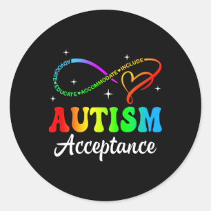 Autisme Bewustzijn Acceptatie Infinity Symbool Man Ronde Sticker