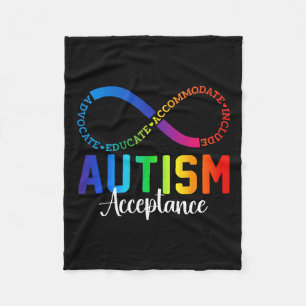 Autisme bewustzijn acceptatie oneindig symbool ADV Fleece Deken