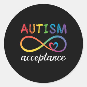 Autisme bewustzijn acceptatie oneindig symbool ADV Ronde Sticker