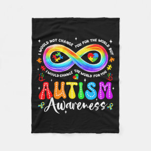 Autisme Bewustzijn Acceptatie Regenboog Oneindighe Fleece Deken