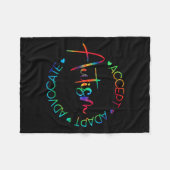 Autisme Bewustzijn Accepteer Adapt Advocate Autism Fleece Deken (Voorkant (Horizontaal))