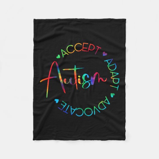 Autisme Bewustzijn Accepteer Adapt Advocate Autism Fleece Deken (Voorkant)