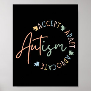 Autisme Bewustzijn Accepteer Adapt Advocate Autism Poster