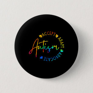 Autisme Bewustzijn Accepteer Adapt Advocate Autism Ronde Button 5,7 Cm