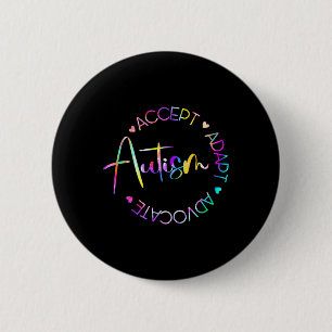 Autisme Bewustzijn Accepteer Adapt Advocate Autism Ronde Button 5,7 Cm