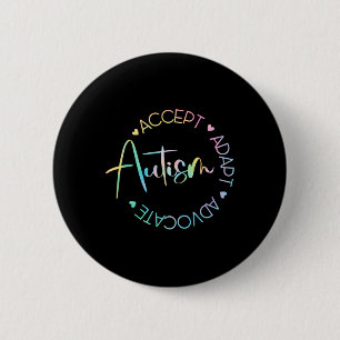Autisme Bewustzijn Accepteer Adapt Advocate Autism Ronde Button 5,7 Cm