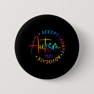Autisme Bewustzijn Accepteer Adapt Advocate Autism Ronde Button 5,7 Cm