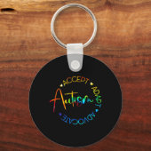 Autisme Bewustzijn Accepteer Adapt Advocate Autism Sleutelhanger (Voorkant)