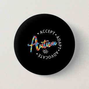 Autisme bewustzijn Accepteer Adapt Advocate Autist Ronde Button 5,7 Cm