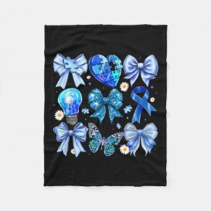 Autisme Bewustzijn Accepteer Puzzel Blauwe Koe Fleece Deken