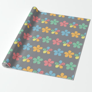 Autisme Bewustzijn Anders Niet Minder Bloemen Grij Cadeaupapier