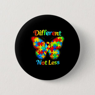 Autisme bewustzijn anders niet minder vlinder scha ronde button 5,7 cm