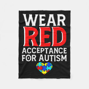 Autisme bewustzijn april draag rood acceptatie voo fleece deken