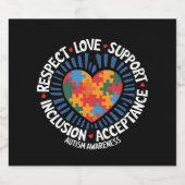 Autisme Bewustzijn Autistisch Respect Liefde Onder Bier Etiket (Enkel label)