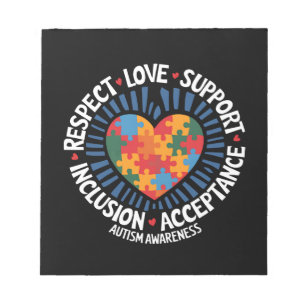Autisme Bewustzijn Autistisch Respect Liefde Onder Notitieblok