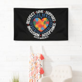 Autisme Bewustzijn Autistisch Respect Liefde Onder Spandoek (Insitu)