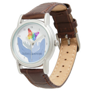 Autisme-bewustzijn bij het vrijgeven van een vlind horloge