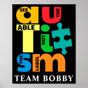 Autisme bewustzijn bijpassend familieteam Aangepas Poster