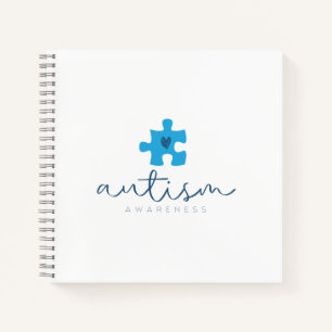 autisme bewustzijn blauwe puzzelstuk hart notitieboek