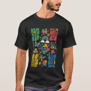 Autisme Bewustzijn Boho Bloemstuk Mannen Vrouwen k T-shirt