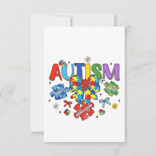 Autisme Bewustzijn Boog Coquette Puzzel Stuk Neuro Bedankkaart
