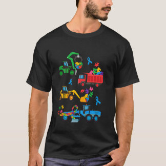 Autisme bewustzijn bouwwagen graafmachine Auti T-shirt