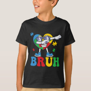 Autisme Bewustzijn Bruh Dabbing Puzzelstuk Dab Jon T-shirt