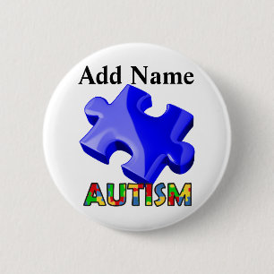 Autisme Bewustzijn Button Blauwe Puzzel Aanpassen
