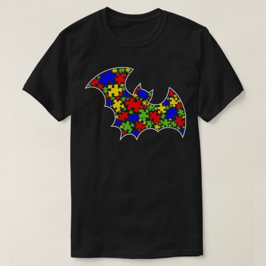 Autisme bewustzijn Cute Bat Puzzle Piece Lover Ani T-shirt (Design voorkant)