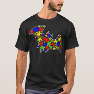 Autisme bewustzijn Cute Bat Puzzle Piece Lover Ani T-shirt