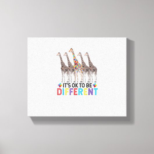 Autisme bewustzijn Cute Giraffe Dier Het Is Oké Om Canvas Afdruk (Voorkant)