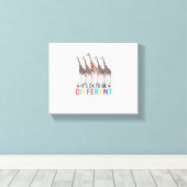 Autisme bewustzijn Cute Giraffe Dier Het Is Oké Om Canvas Afdruk (Insitu (Houten vloer))