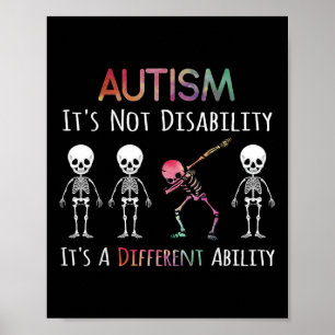 Autisme Bewustzijn Dabbing Schedel Autisme is geen Poster