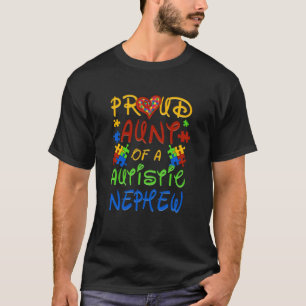 Autisme Bewustzijn Draag Trots Tante Van Neef Mann T-shirt