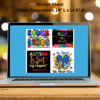 Autisme Bewustzijn Extra grote Vinyl Sticker Laken