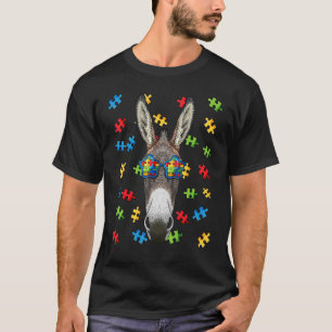 Autisme Bewustzijn Ezel Puzzel Zonnebril Autistisc T-shirt