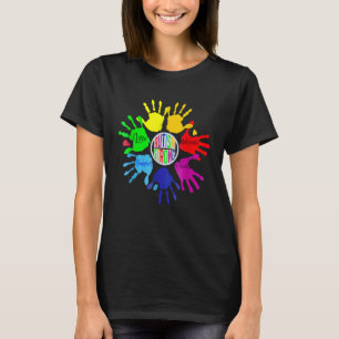 Autisme Bewustzijn Gebarentaal Hand Puzzel Onderst T-shirt