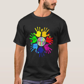 Autisme Bewustzijn Gebarentaal Hand Puzzel Onderst T-shirt