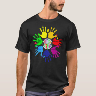 Autisme Bewustzijn Gebarentaal Hand Puzzel Onderst T-shirt