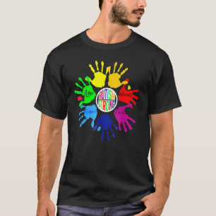 Autisme Bewustzijn Gebarentaal Hand Puzzel Onderst T-shirt