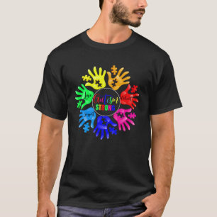 Autisme Bewustzijn Gebarentaal Hand Puzzel Steun T-shirt